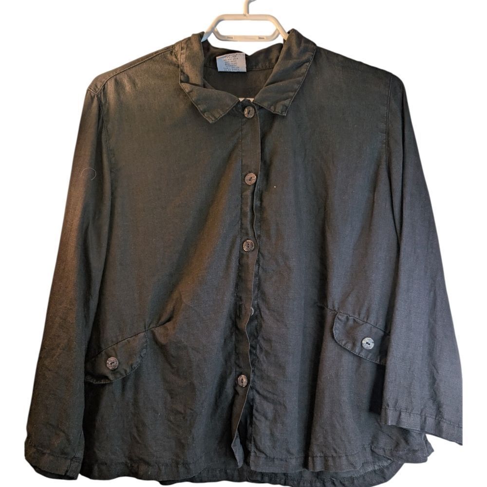 Click Linen Baggy Blouse Jacket M Made In Usa